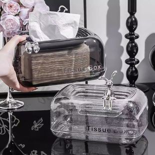 轻奢纸巾盒高级感家用客厅高档餐巾纸盒子创意纸抽盒下沉式抽纸盒