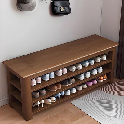 实木换鞋凳家用门口可坐鞋柜坐凳一体入门鞋架网红多层多功能凳子