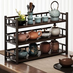 茶杯架桌面小型博古架中式茶杯收纳架茶桌杯架茶具置物架台面茶架