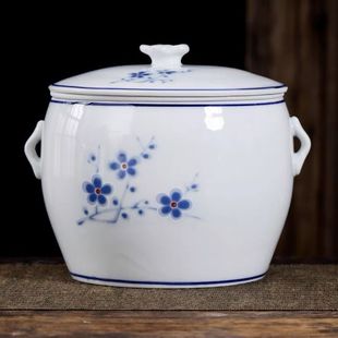 闽南溢汤炖盅隔水炖家用陶瓷罐内胆带盖子煮甲大号滴鸭汤小汤