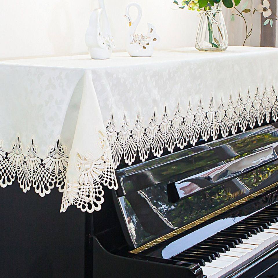 欧式布艺钢琴罩现代简约钢琴巾半罩桌布垫电子琴防尘全罩盖布