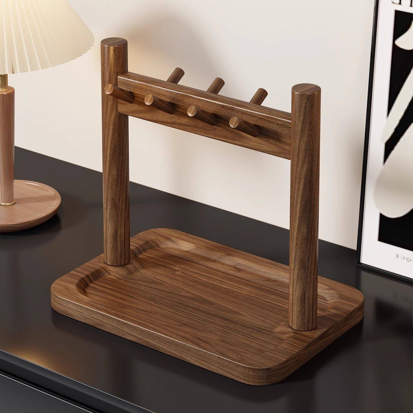 实木玄关钥匙收纳装饰盒摆件入户门口鞋柜上置物架桌面挂墙整理架