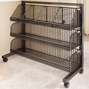 文件架可移动小推车储物架桌下置物架多层收纳架书柜文件筐书架