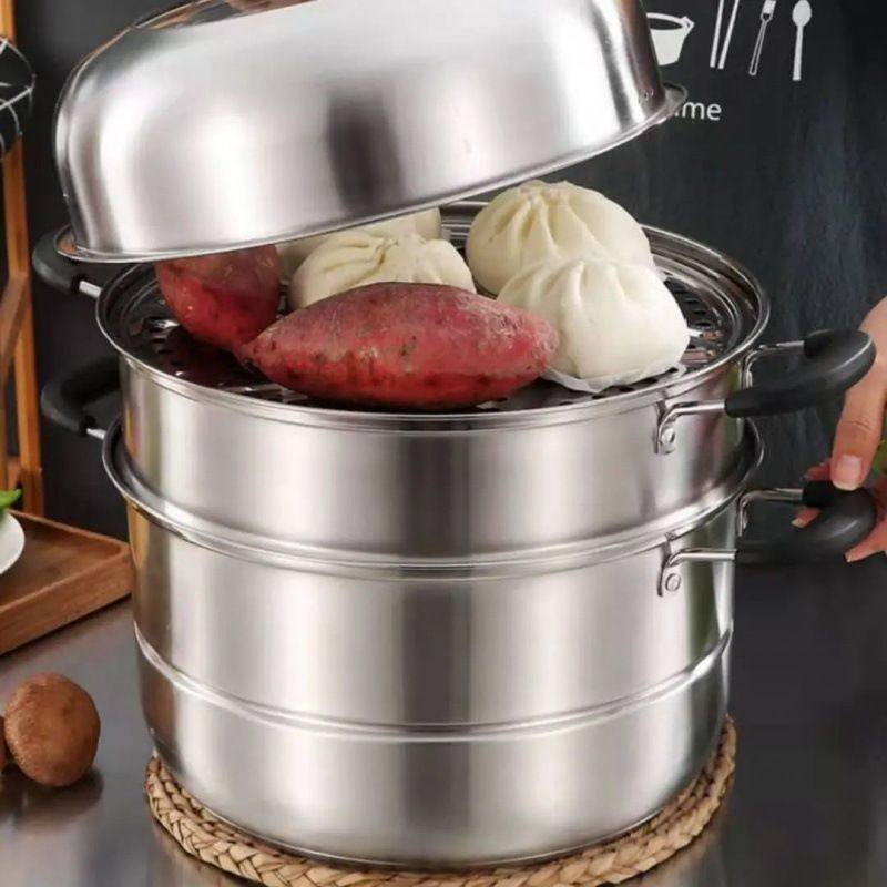 蒸锅304不锈钢三层加厚大号蒸笼馒头家用双层笼屉电磁炉煤气,厨房/烹饪用具,蒸锅/蒸桶,淘宝优惠券,粉丝福利购,淘宝优惠卷