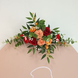 迎宾牌水牌花仿真门头花开业婚礼庆典挂花KT板广告牌花艺成品假花