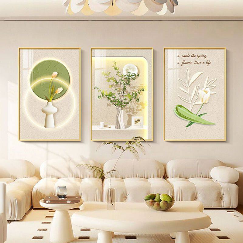 北欧客厅装饰画小清新绿植三联画现代简约高档餐厅沙发背景墙挂画,家居饰品,现代装饰画,淘宝优惠券,粉丝福利购,淘宝优惠卷