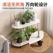 花架阳台带轮子移动多肉绿植花架子客厅落地式 实木多层花架置物架