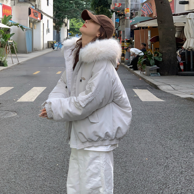 F426灰色官方TUXEE思同款你好店国潮oversize赵露思阮妤棉袄外套