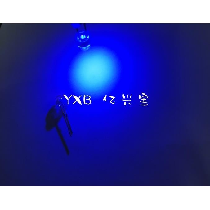 0.5W 5mm草帽蓝色灯珠F5高亮白发蓝LED发光管草帽大杯蓝色大芯片