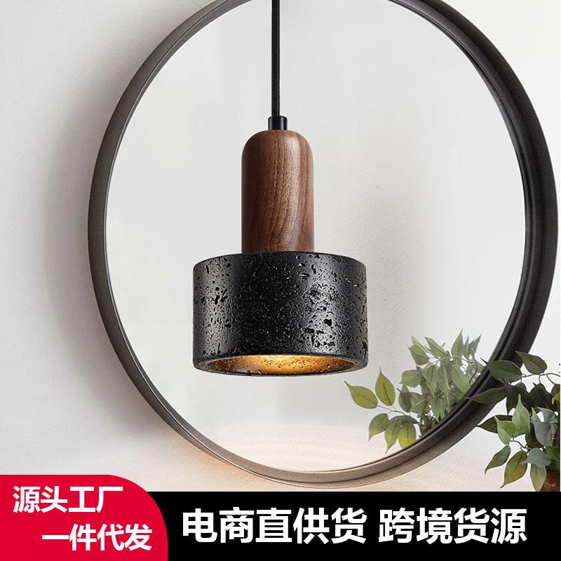 黑洞石极简意式简约现代卧室床头设计师北欧黑色餐厅吧台个性吊灯