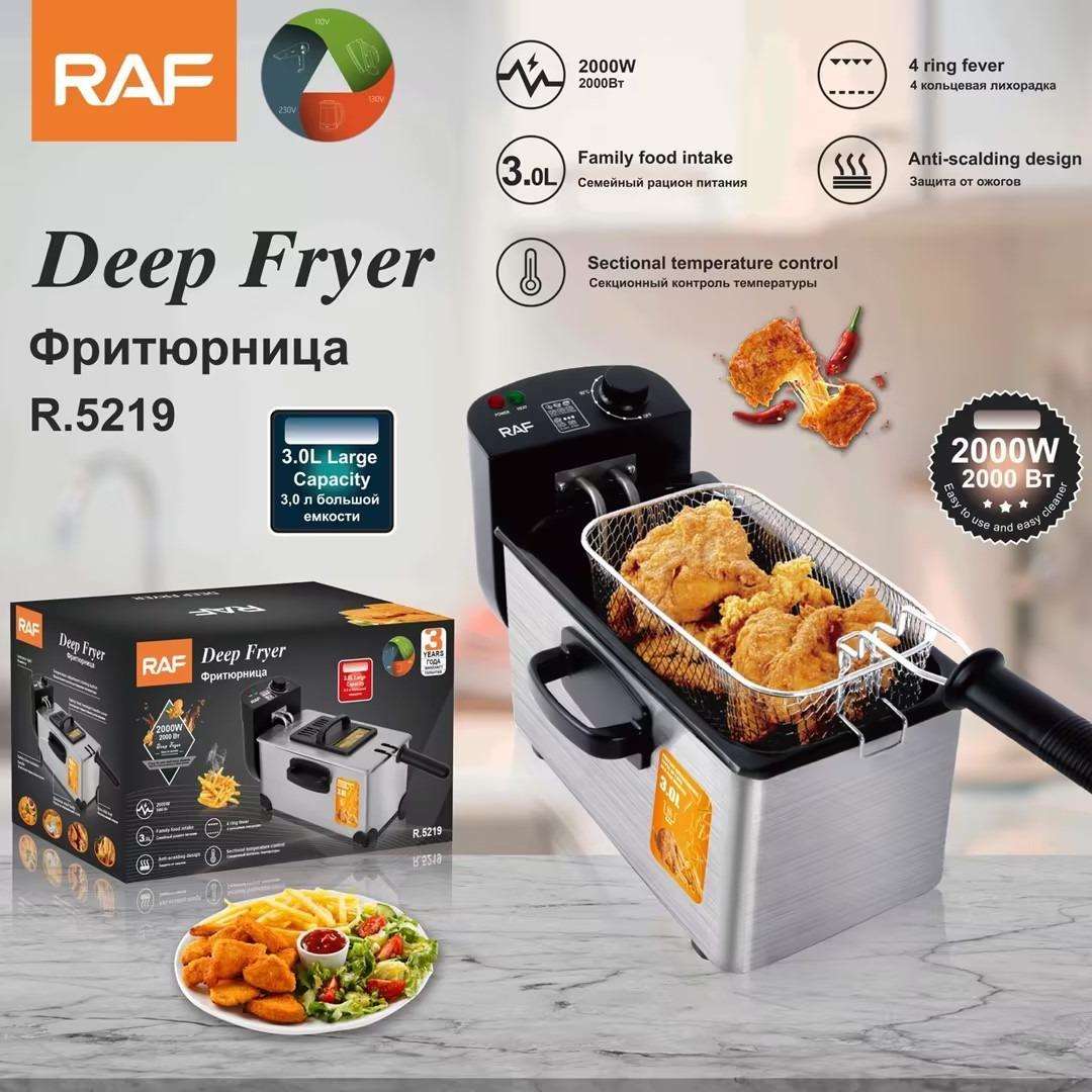 RAF 油炸锅家用3L小型电炸锅电炸炉商用油条薯条机摆摊炸串锅恒温图片