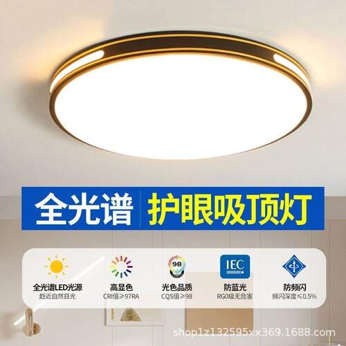 全光谱灯饰现代简约大气网红轻奢大厅主灯卧室灯书房led吸顶灯具