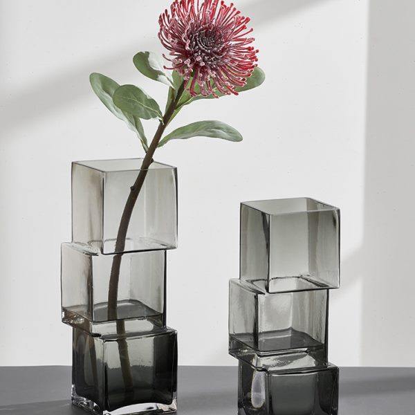 高级感艺术玻璃花瓶水培创意轻奢插花摆件简约现代客厅餐桌装饰品