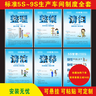 5s6s制度牌公司质量管理标识牌7s8s9s车间工厂宣传U标语挂图看板K
