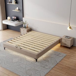 实木无床头床架子排骨架小户型1.5米1.2米静音床榻榻米无靠背矮床