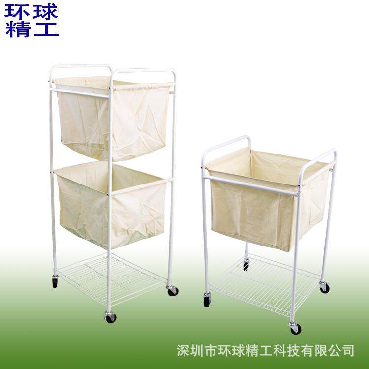 跨境脏衣篮可拆卸带脚轮多功能衣服收纳筐布袋金属铁管支架布草篮