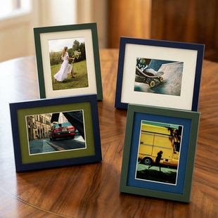 炫彩明星签名照收藏级实木6寸相框8寸画框无反光玻璃装裱摆台挂墙