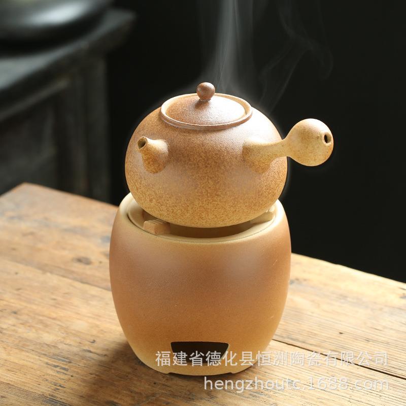 陶瓷煮茶炉柴烧粗陶炭炉酒精茶炉明火日式干烧煮茶壶围炉煮茶器