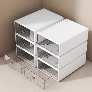 办公抽屉式桌面收纳盒透明A4文件资料亚克力置物架杂物多层整理柜