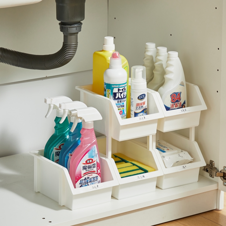 可叠加橱柜收纳盒下水槽