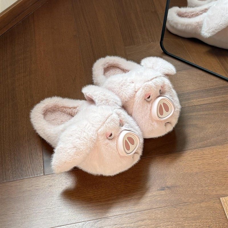 小飞猪冬季厚底保暖棉拖鞋2025款