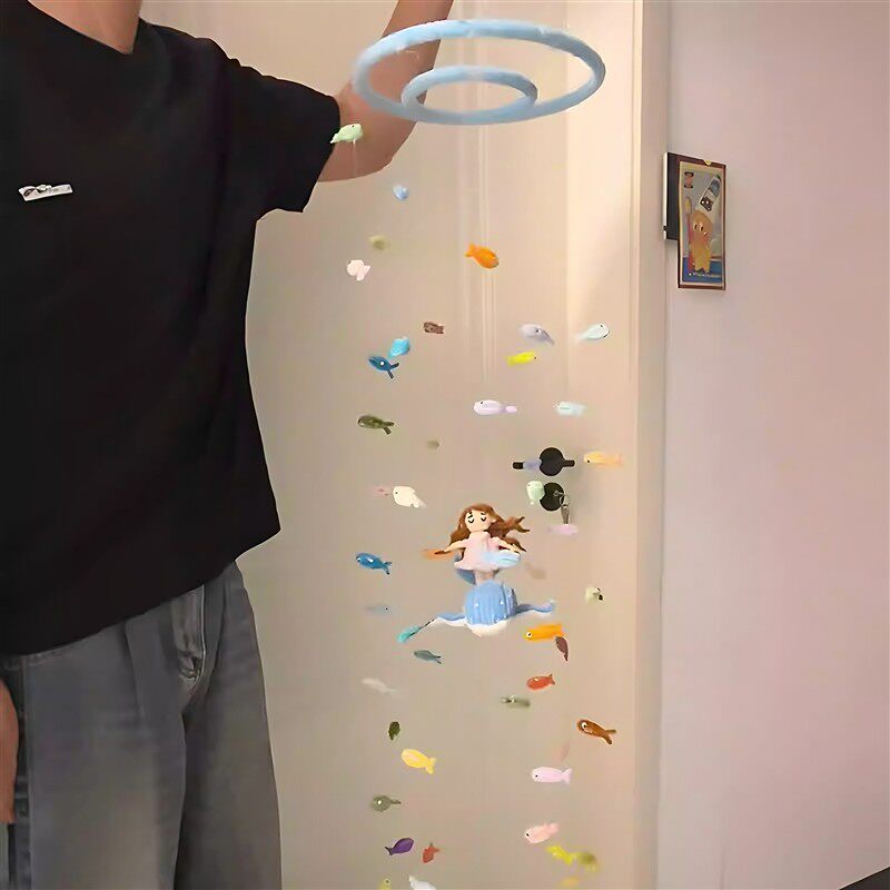 【伴鲸同行】扭扭棒海洋小鱼风铃手工diy材料包卧室阳台挂件装饰