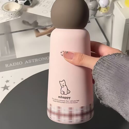 草莓生巧小狗不锈钢保温杯便携