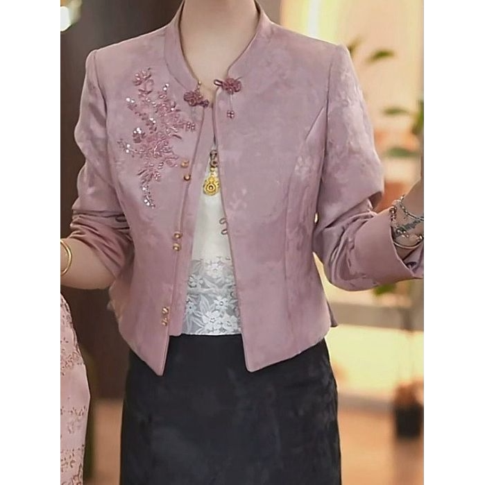 新中式短款游丝外套2026年秋季新款气质显瘦女装时尚百搭国风上衣