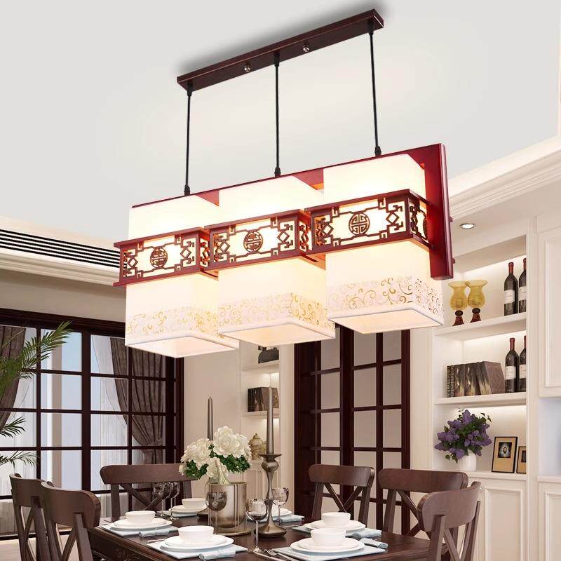 中式吊灯餐厅实木中国风仿古典三头吊灯中式餐厅吊灯茶楼过道走廊