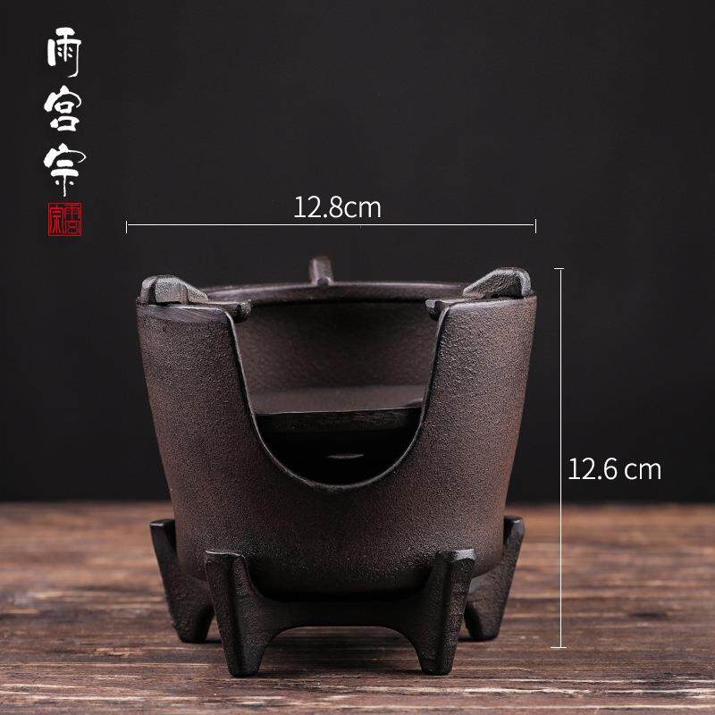日式茶炉茶室铁壶炉子古风蜂窝小碳炉家用纯手工做旧复古铁炉炭炉