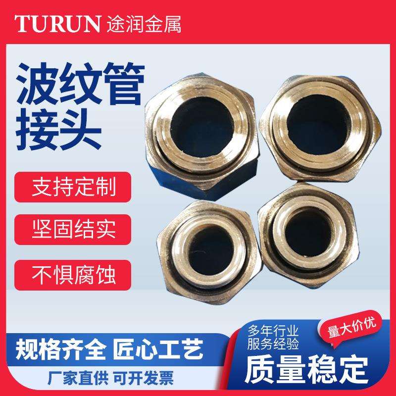 304不锈钢波纹管接头 不锈钢软管接头配件4分6分不锈钢波纹管螺帽