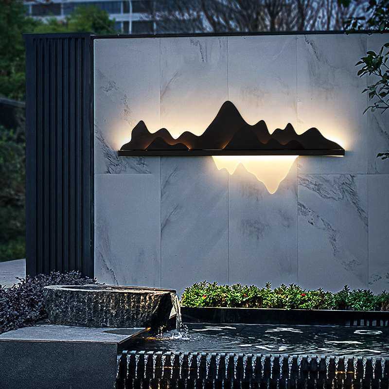 新款户外防水景观壁灯别墅庭院中式园林花园造景影壁墙装饰围墙灯