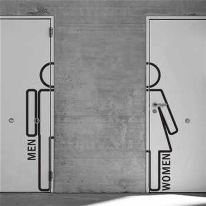 男女洗手间标识牌商场卫生间指示贴公共厕K所WC导向标志贴纸防水