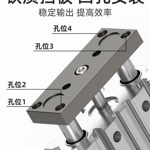 小型气动MGPM三轴三杆带导杆气缸12/16/20/25-10/20/30/40/50/75Z