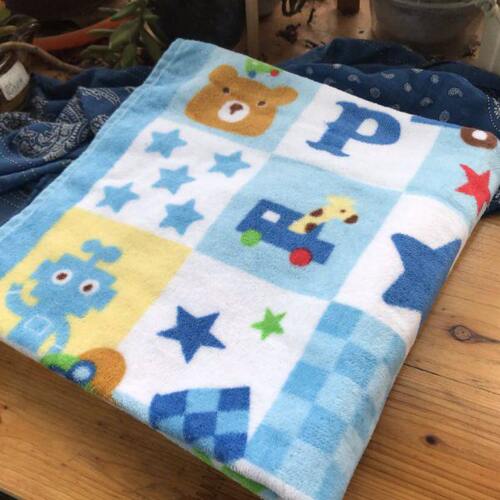 日单卡通全棉割绒小浴巾宝宝盖巾沙滩巾120*60cm