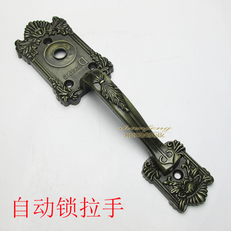 老式防盗c门锁把手 自动锁拉手 自动碰锁 青古铜色