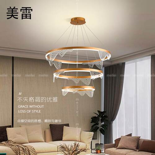 吊灯简约现代大气北欧轻奢客厅卧室餐厅LOFT复式住宅楼梯大厅灯具