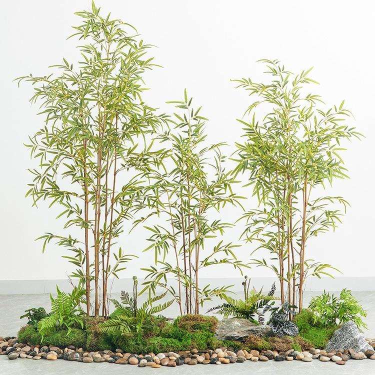 竹子装饰造景假竹子植物竹叶装饰隔断挡墙室外仿生竹子