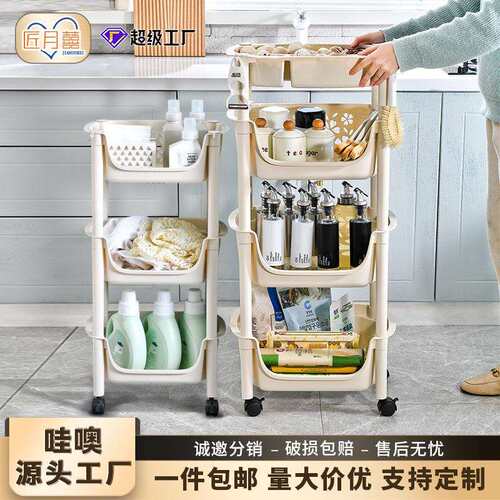 厨房家居落地置物架可移动推车置物架多功能储物架厨房蔬菜置物架
