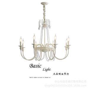 法式复古水晶蜡烛吊灯温馨浪漫客厅主卧室大厅枝形吊灯奶油风灯具