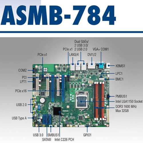研华上架式工控机IPC-510/ASMB-784G2主板支持4代CPUi3/i5/i7