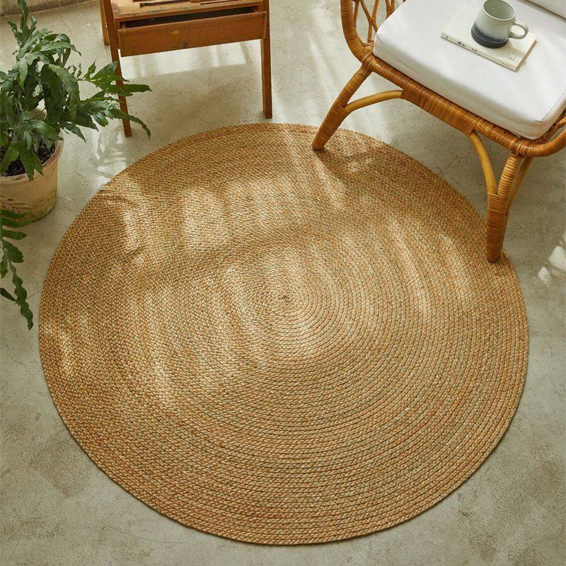 圆形地垫卧室藤编蒲草草编垫子手工编织亚麻地毯日式客厅茶室草垫,居家布艺,地毯,淘宝优惠券,粉丝福利购,淘宝优惠卷
