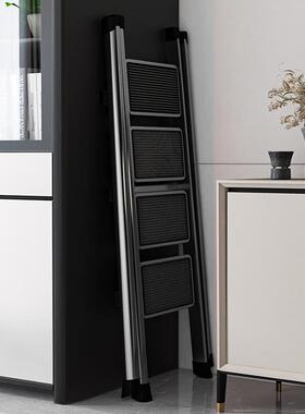 梯子人字梯家用梯子楼梯折叠梯子功能花架梯凳子TZ57四步黑