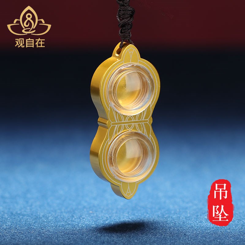 嘎乌盒亚克力水晶吊坠随身民族风男女士项链Q工艺品挂件首饰小盒