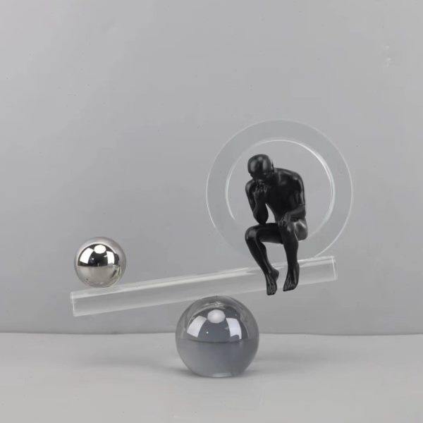 现简约平衡思考人创意摆件样板间客厅电视柜书房过道家居装饰品,饰品/流行首饰/时尚饰品新,摆件,淘宝优惠券,粉丝福利购,淘宝优惠卷