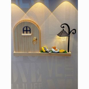 猫和老鼠门洞装饰实木开关贴儿童房灯墙贴保护套插座面板