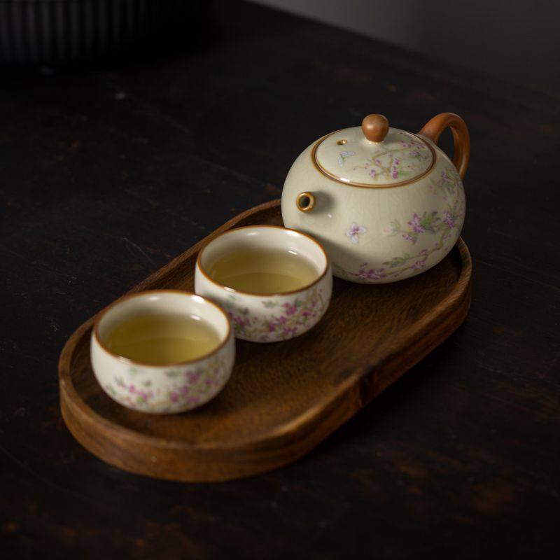 家用汝窑功夫茶具一壶四杯一公道泡茶小套装办公会客陶瓷茶壶茶杯,餐饮具,茶海,淘宝优惠券,粉丝福利购,淘宝优惠卷