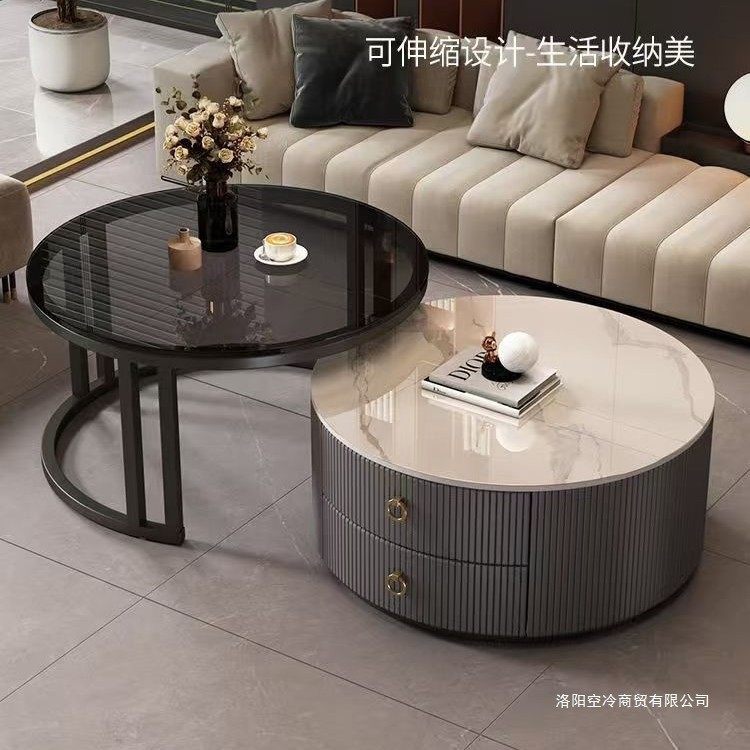 轻奢简约圆形茶几现代客厅家用小户型北欧边几大理石岩板小茶几桌,商业/办公家具,茶几,淘宝优惠券,粉丝福利购,淘宝优惠卷