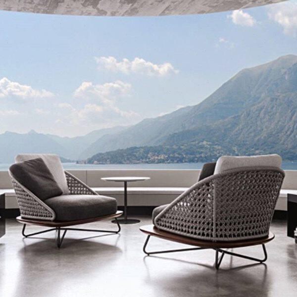 阳台简约现代北欧藤编沙发休闲露台户外桌椅别墅花园沙发茶几组合