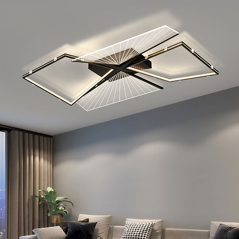 客厅灯现代简约几何长方形吸顶灯创C意极简大厅灯全屋灯具套餐组